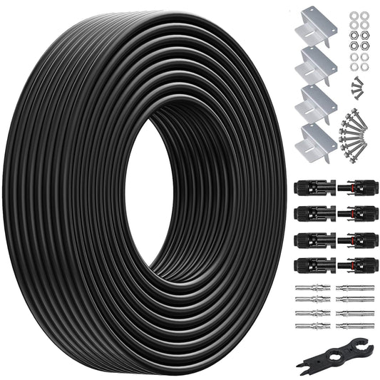100 Ft 10AWG Solar Extension Cable with Connectors for RV and Boat Use