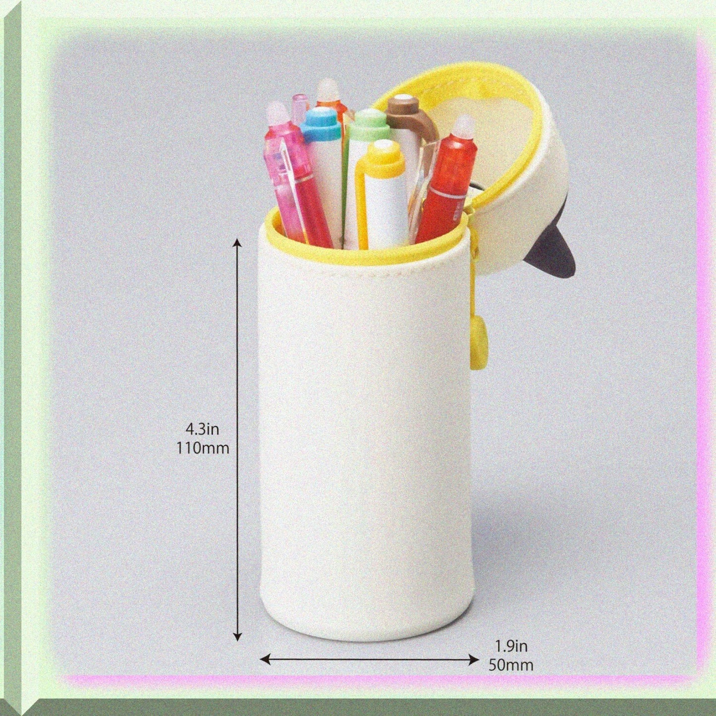Stand-Up Pen Case with 12 Gel Pens, Bear, 2.4" x 7.8"