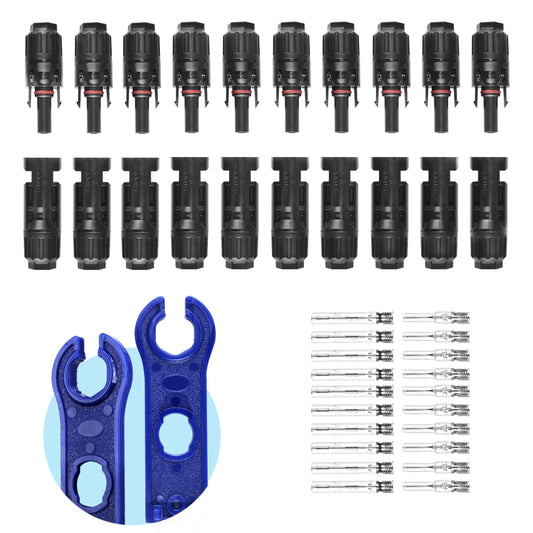 42PCS Waterproof Solar Panel Connectors 1000V 30A