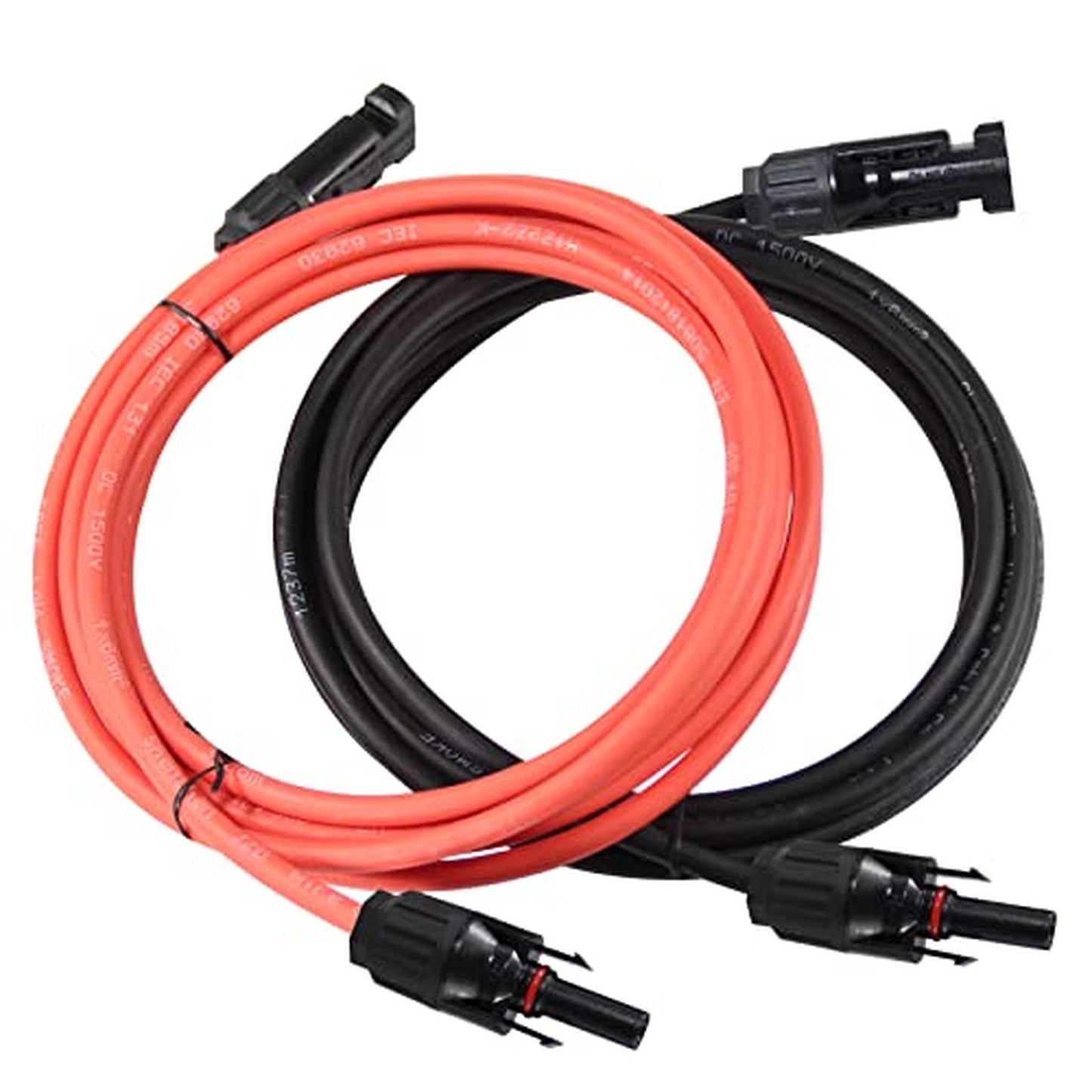 10FT Solar Panel Extension Cable 10AWG with Male and Female Connectors
