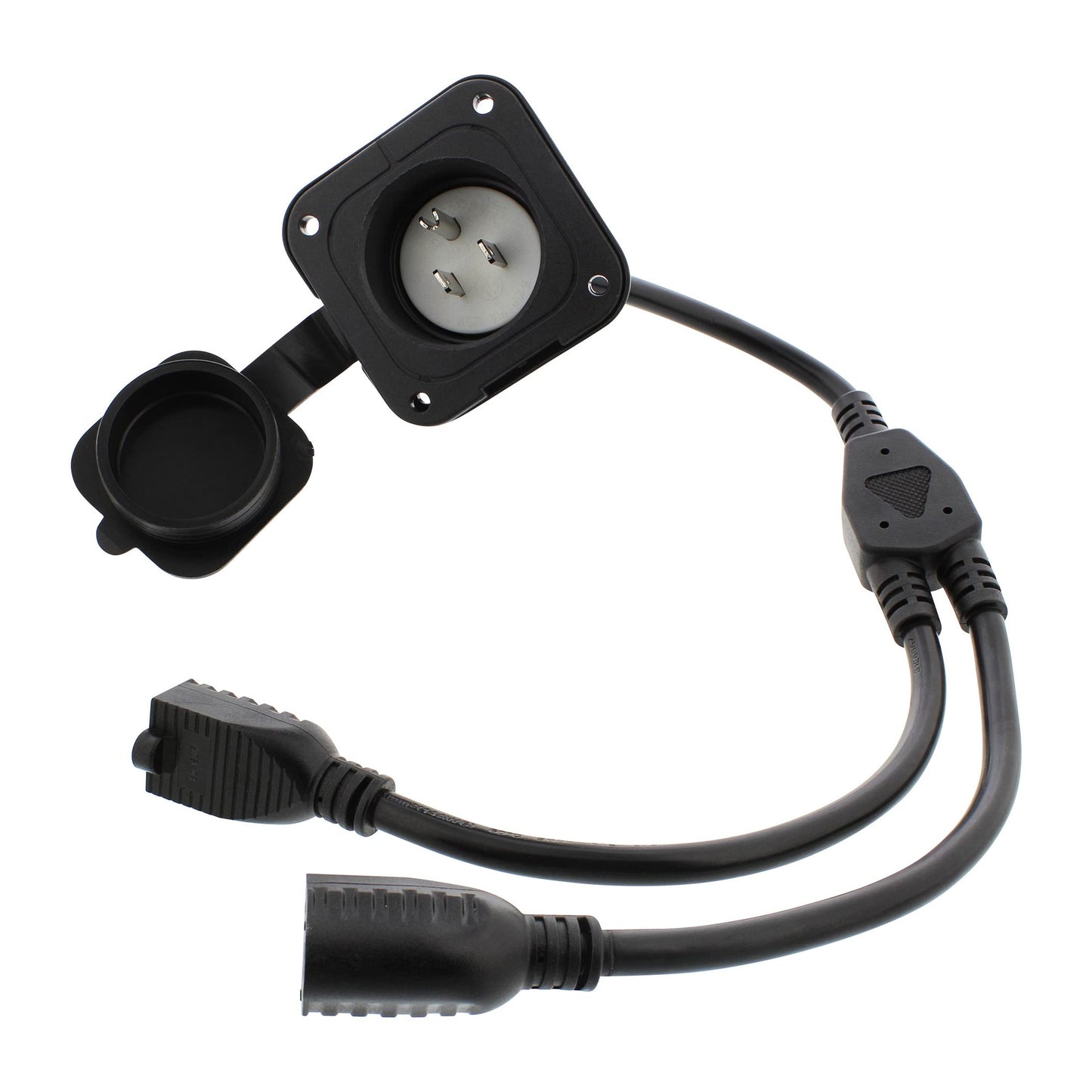 15 AMP Y Splitter Power Extension Cord for RV Dual Outlet Connection