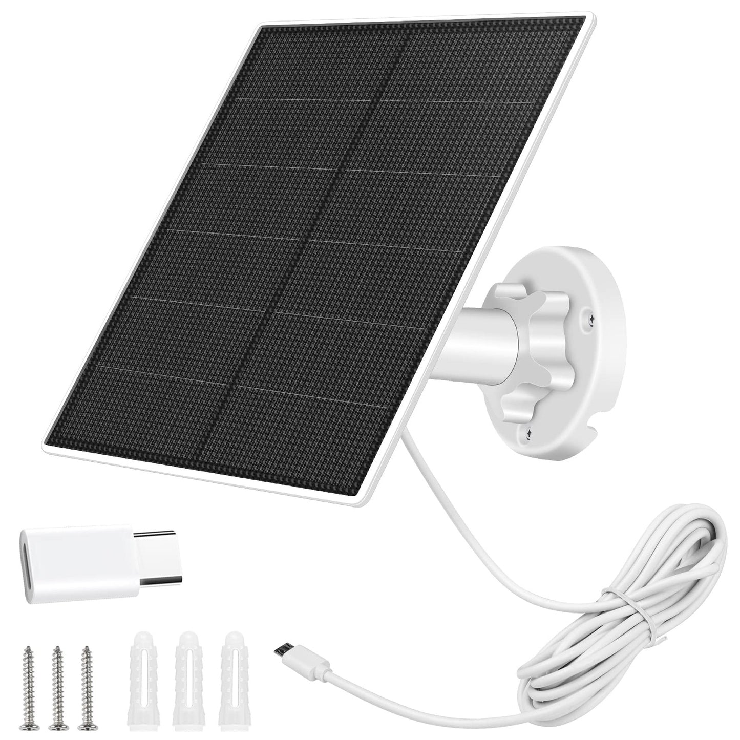5W Waterproof Solar Charger for Security Cameras with Adjustable Mount