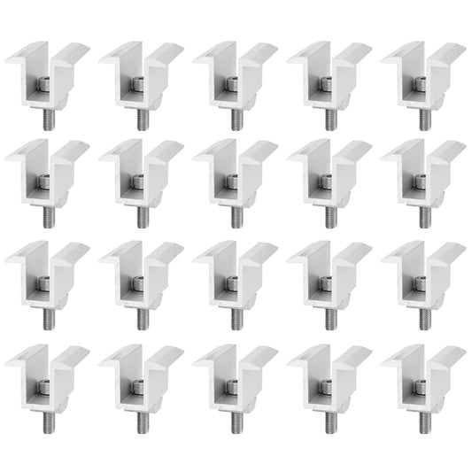 Solar Panel Mounting Clamps Set - 20 PCS Aluminum Bracket Support Kit