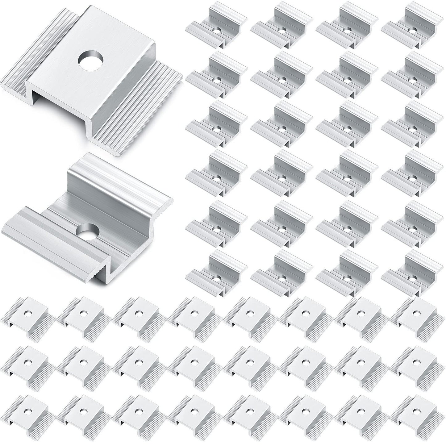 Aluminum Solar Panel Mid Clamps 1.06 Inch Mounting Bracket Set 48 Pack