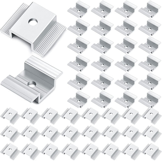 Aluminum Solar Panel Mid Clamps 1.06 Inch Mounting Bracket Set 48 Pack