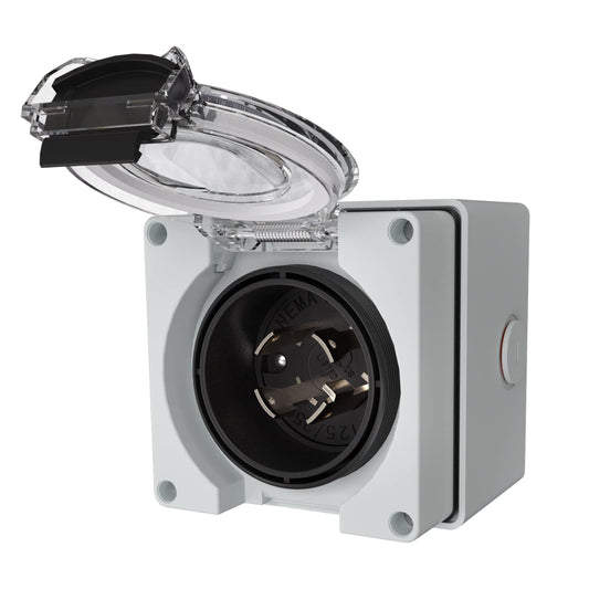 30 Amp Weatherproof Generator Power Inlet Box NEMA L14-30P 7500W