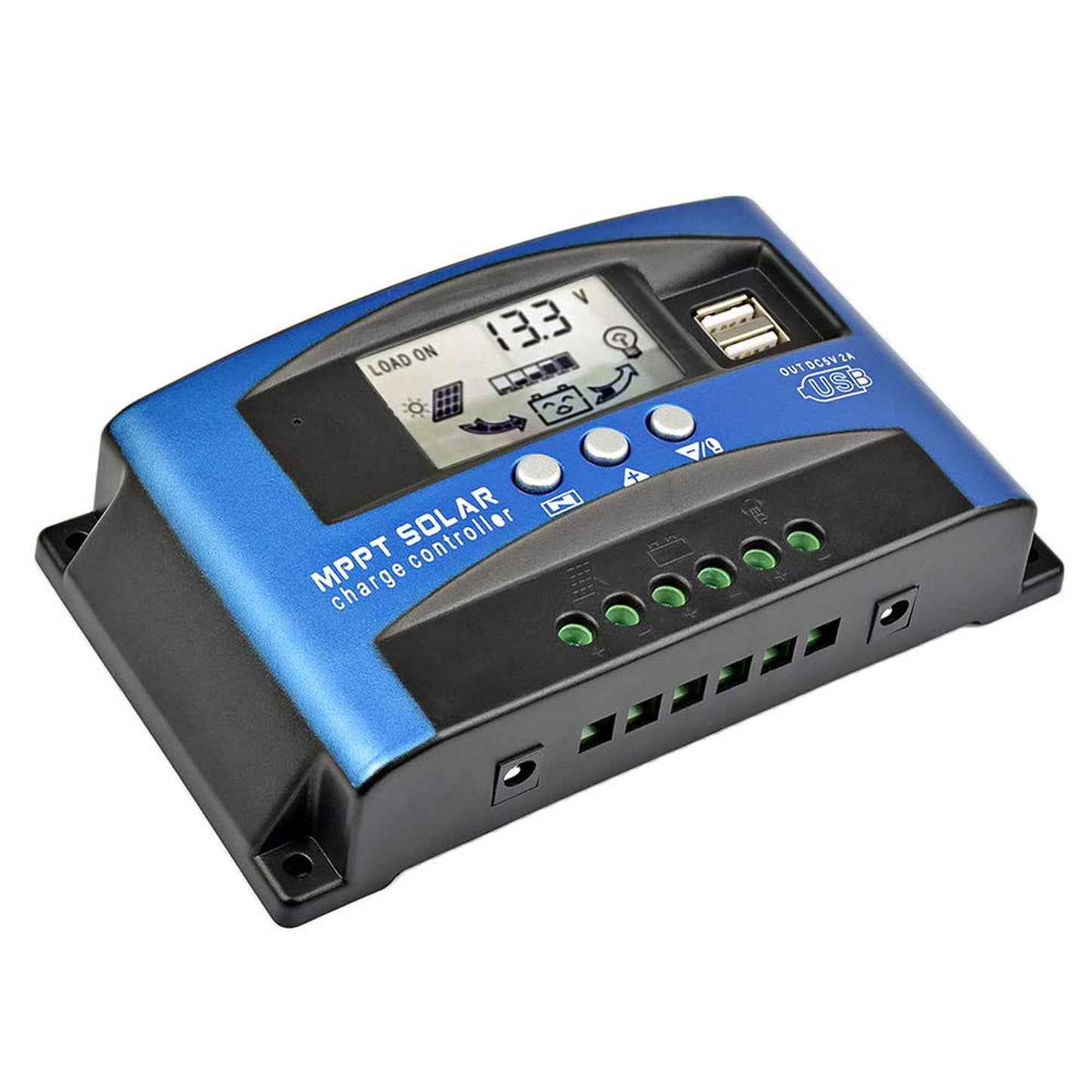 Smart 100A MPPT Solar Charge Controller with LCD and Dual USB Ports