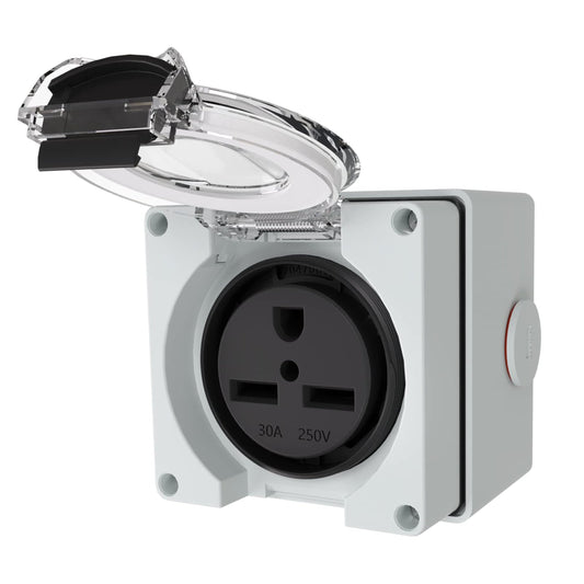 Weatherproof 30Amp Power Outlet Box for RVs and Electric Vehicles