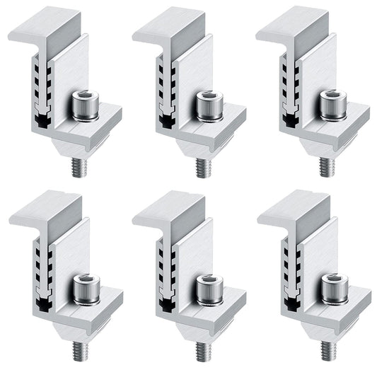 Solar Panel Mounting Clamps for Secure PV Installation - 6 Pack