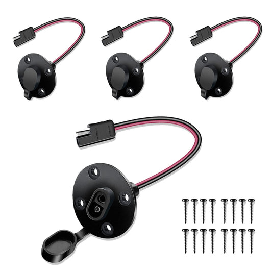 Solar Power Socket Connector Kit with 12AWG Cable and Mounting Screws