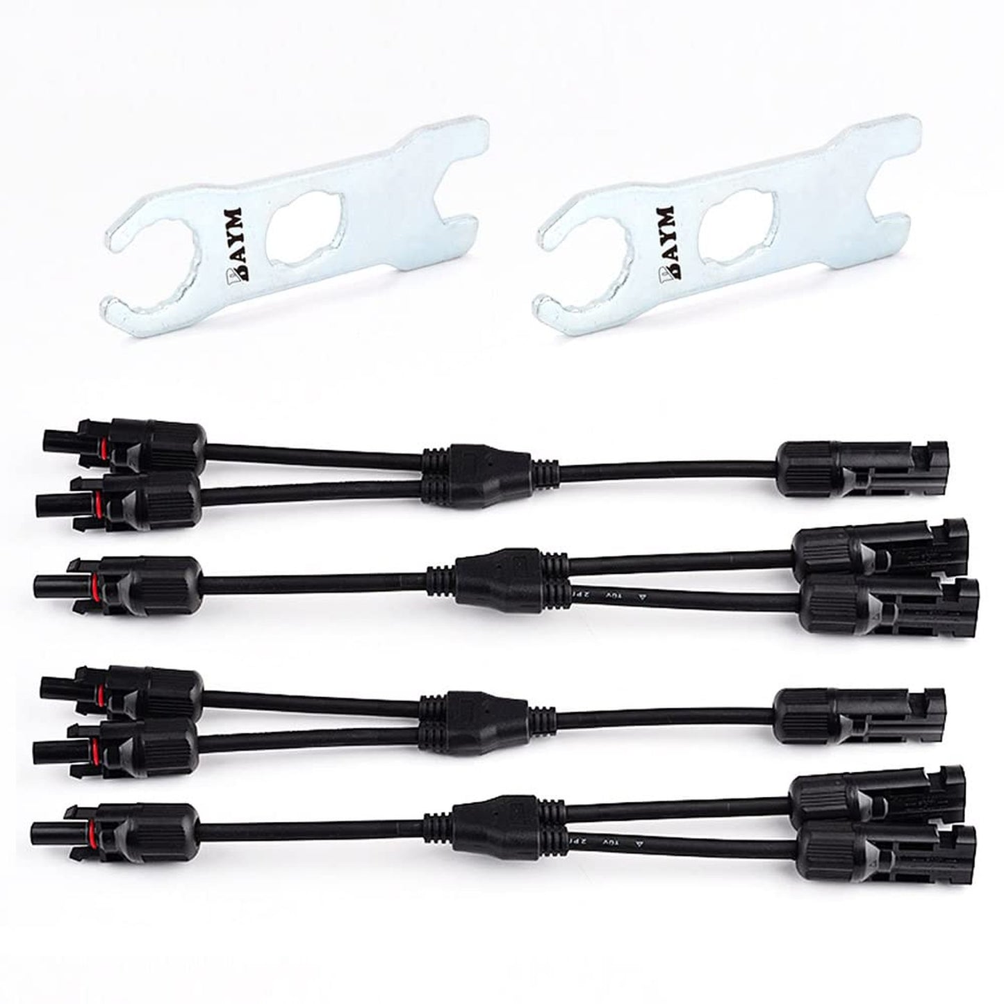 Versatile Y-Branch Solar Panel Connector with Metal Spanner Set