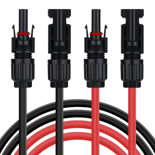 20FT 10AWG Solar Extension Cable Kit with Weatherproof Connectors