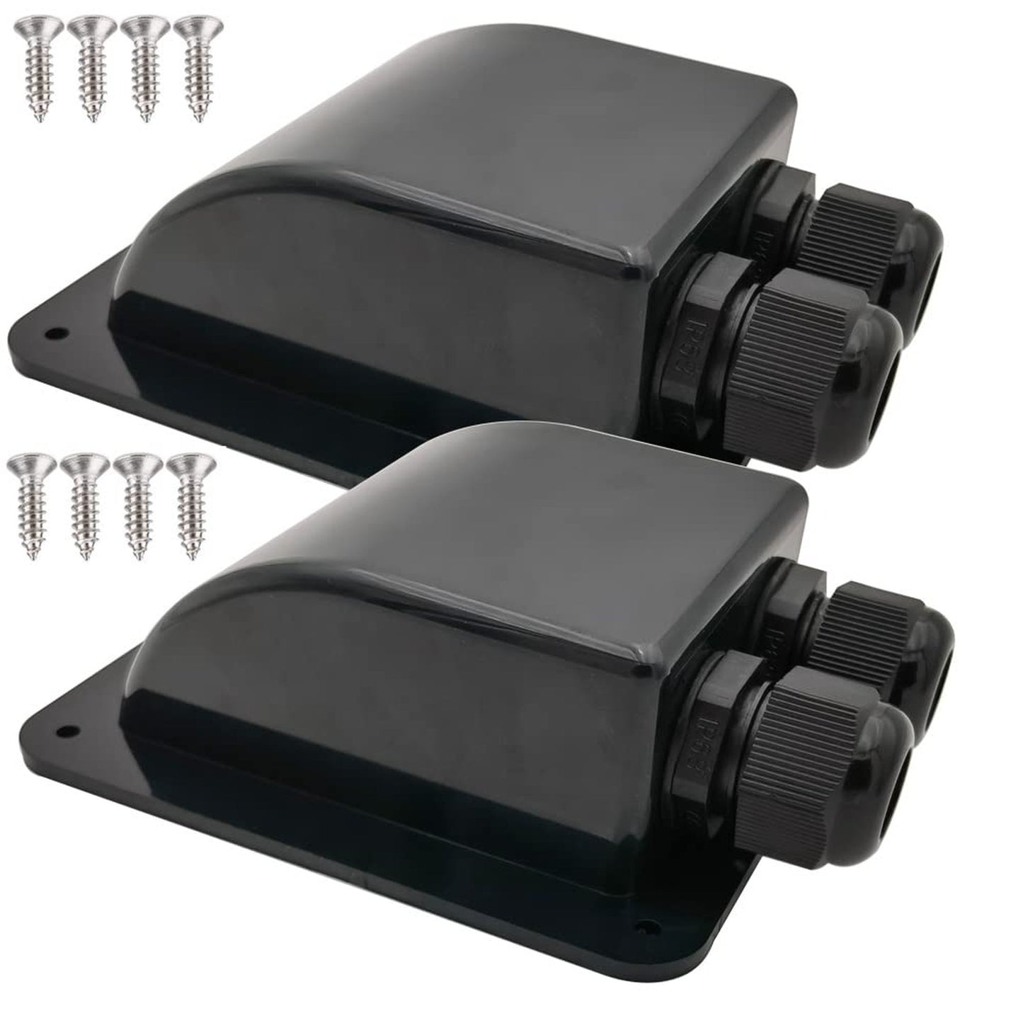 Versatile Black Waterproof Solar Cable Entry Gland for RVs and Boats
