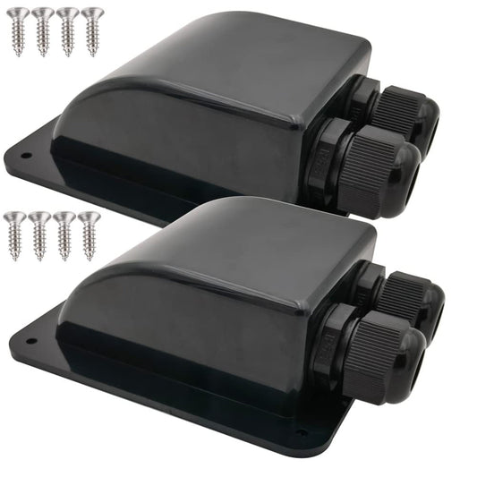 Versatile Black Waterproof Solar Cable Entry Gland for RVs and Boats