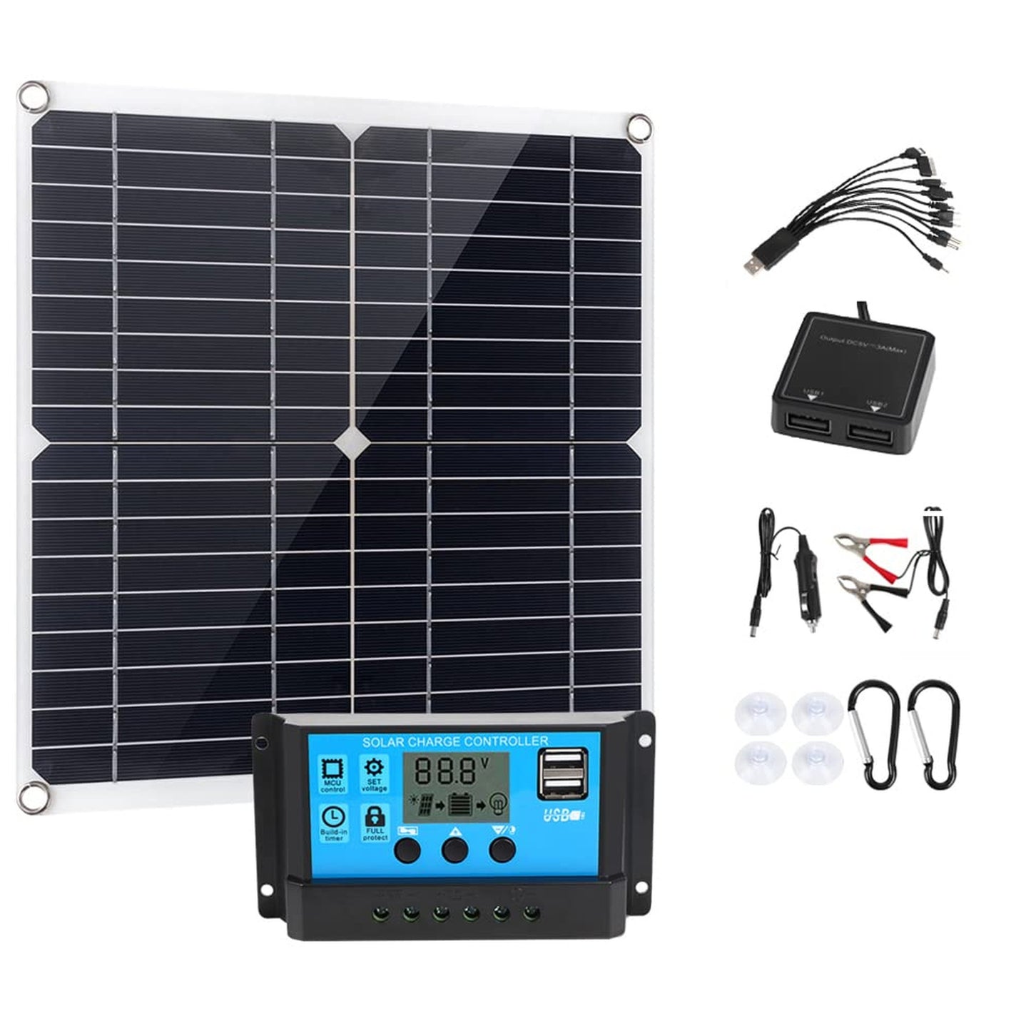 200 Watt Solar Panel Kit with Dual USB Outputs for Off-Grid Power Solutions
