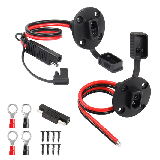 12AWG SAE Flush Mount Solar Cable Extension 0.3m Quick Connect 2-Pack