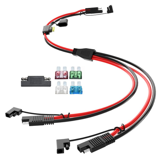 SAE 10AWG 2FT Splitter Extension Cable with Quick Disconnect for Automotive Solar