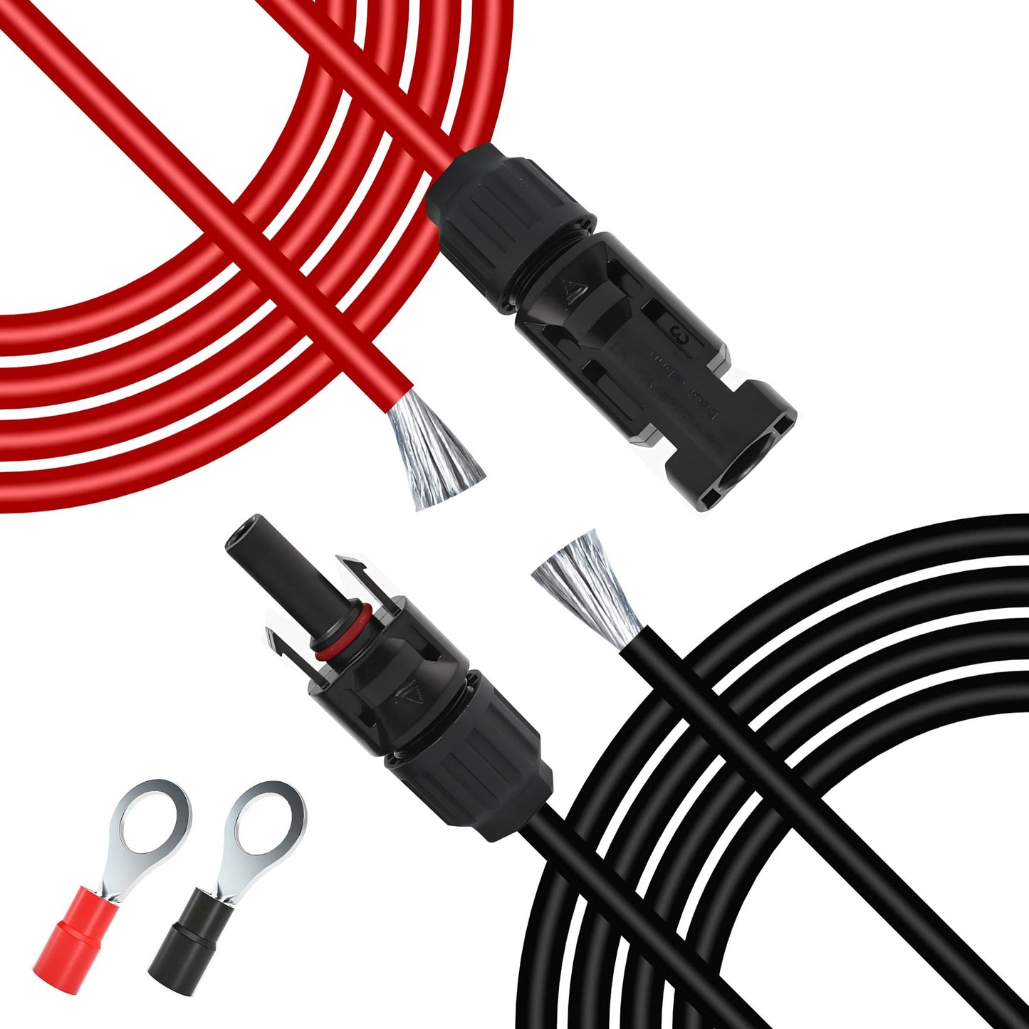 Solar Panel Extension Cable 14AWG 5M with Male Female Connectors Red Black