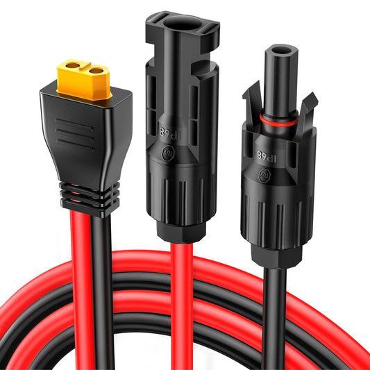 Solar XT60 Adapter Cable for 10AWG Connector Extension and Power Station Use
