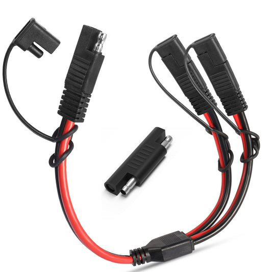 SAE Y Splitter Extension Cable for Solar Panel Charging 30cm 14AWG