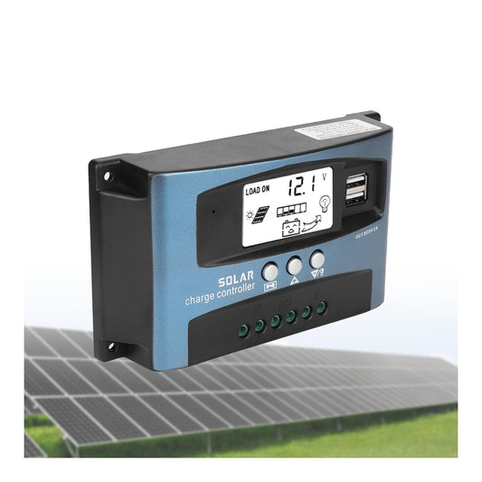 Adaptive MPPT Solar Charge Controller 100A with LCD Display and Dual USB