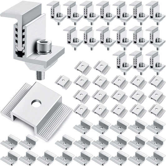 Adjustable Aluminum Solar Panel Mid Clamps 56 Pack