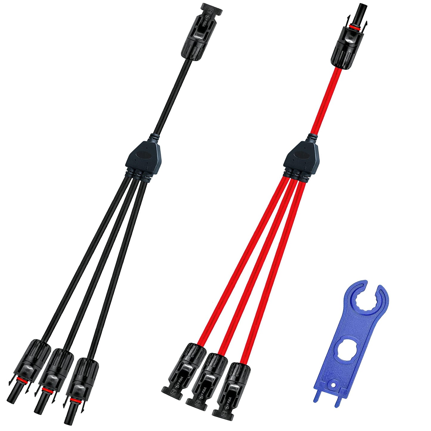 Solar Y Connector Cable for 1 to 3 Panel Connections, 10AWG Waterproof 40CM