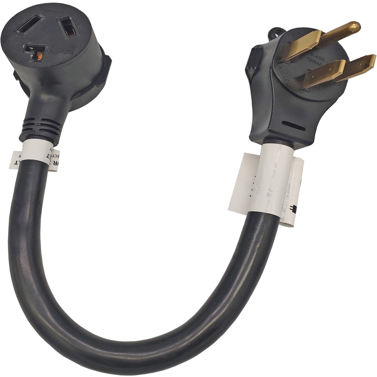 NEMA 14-50P to 10-30R RV Adapter Cord for 30Amp 250Volt Generators