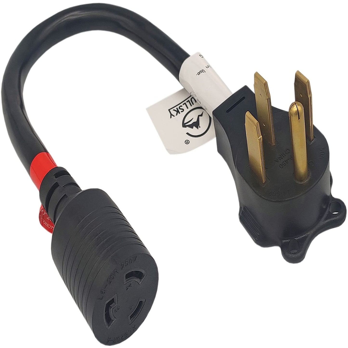 NEMA 14-50P to L6-20R RV Adapter Cord for 20Amp 250Volt Power Connection