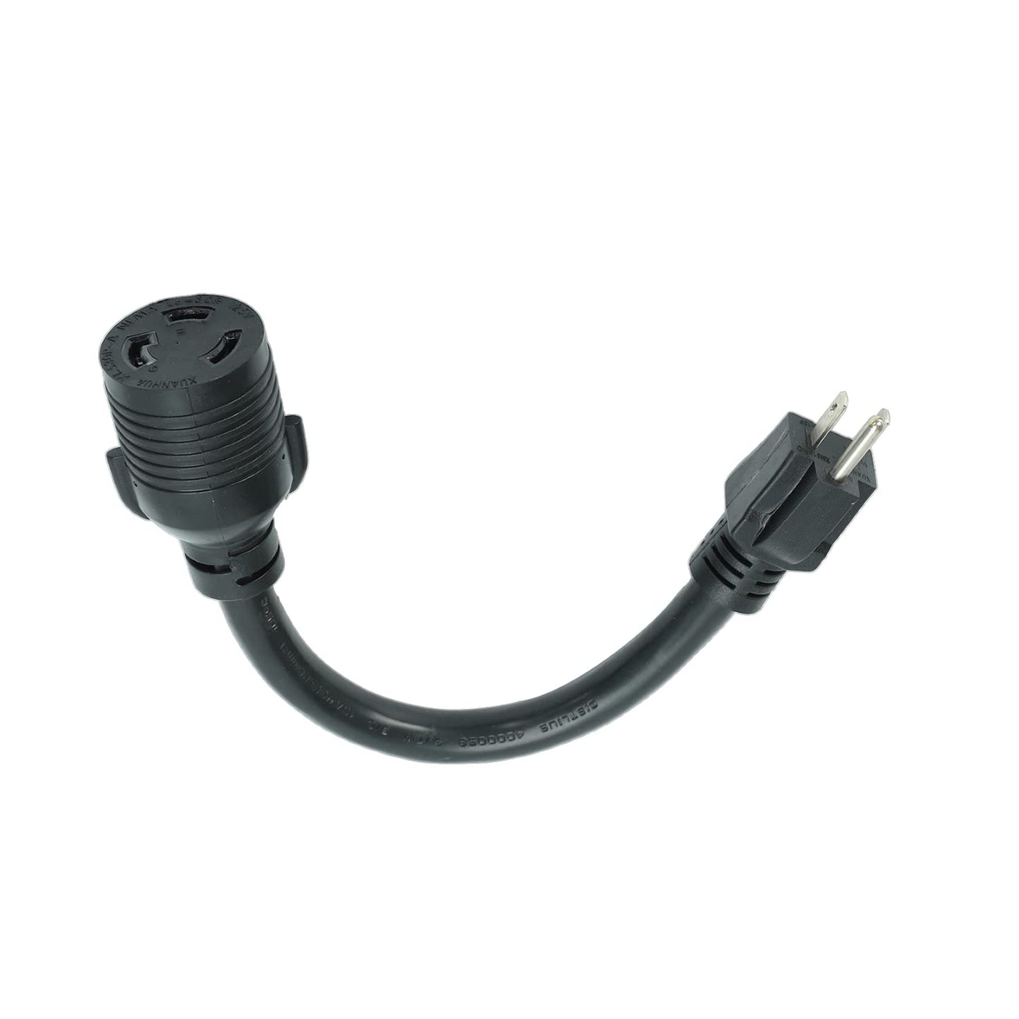 Power Cord Adapter 3 Prong 15 Amp to 30 Amp Locking Connector Black