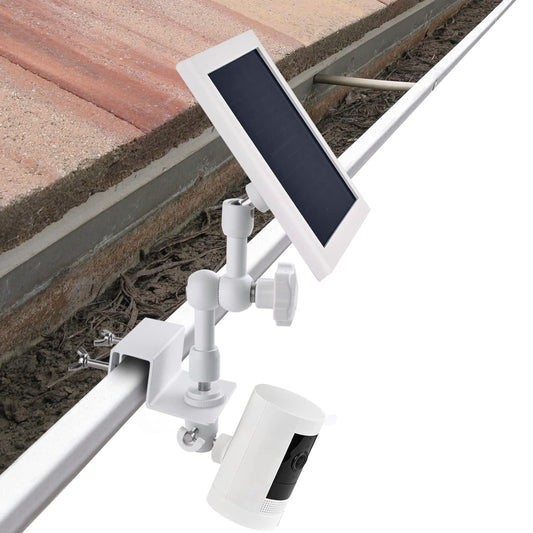 Gutter Mount for Ring Solar Panel and Battery Cameras with Optimal Sunlight Angle