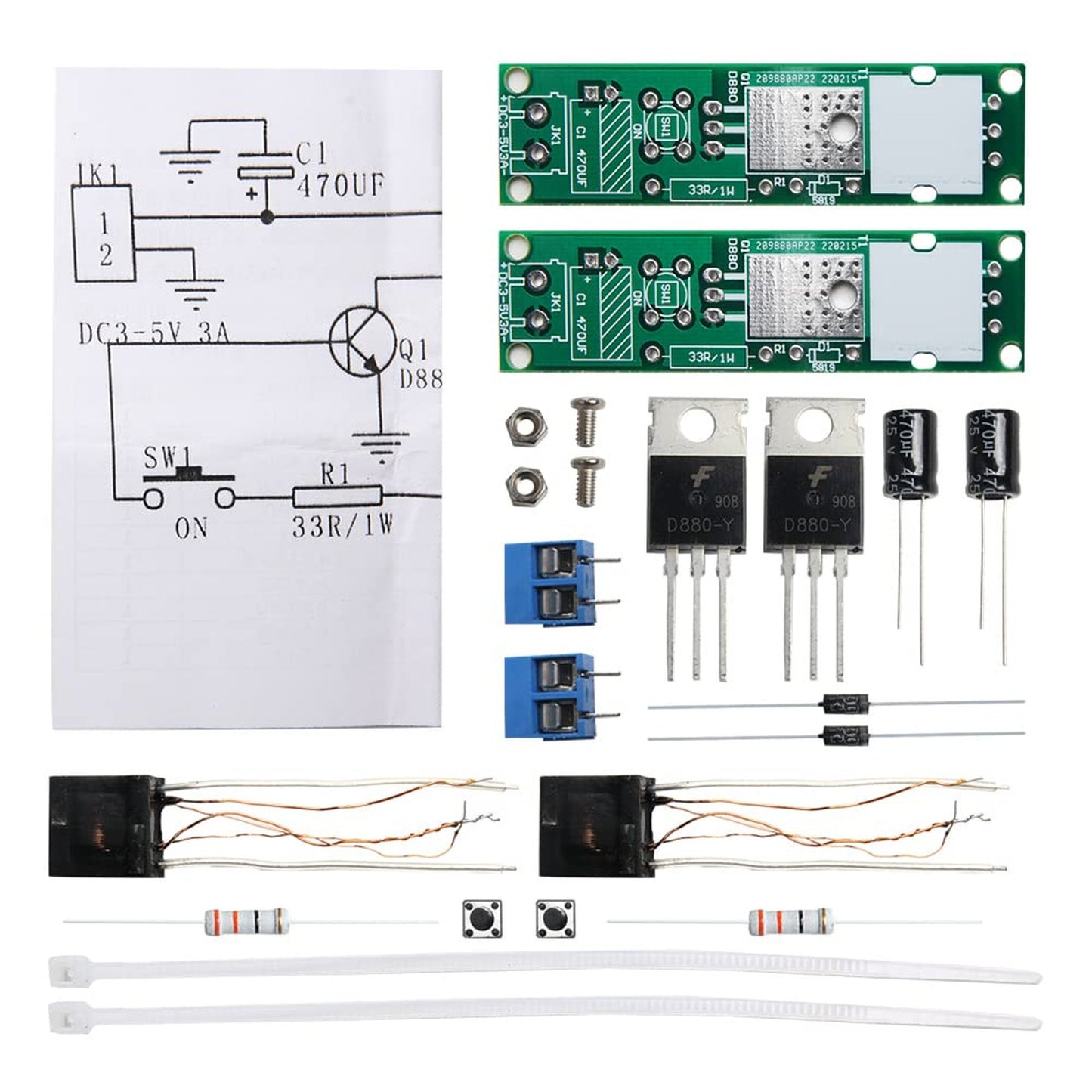 High Voltage Arc Generator DIY Kit for 3V-5V Electronic Projects