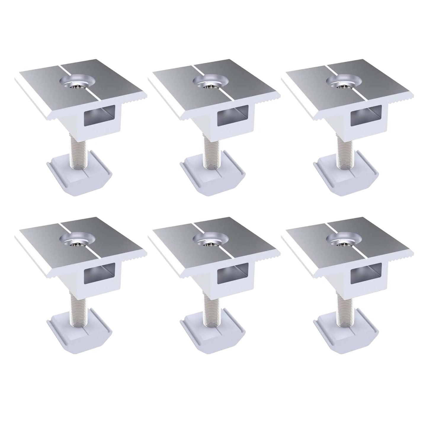 Aluminium Solar Panel Middle Clamps for Secure Roof Mounting - Pack of 6