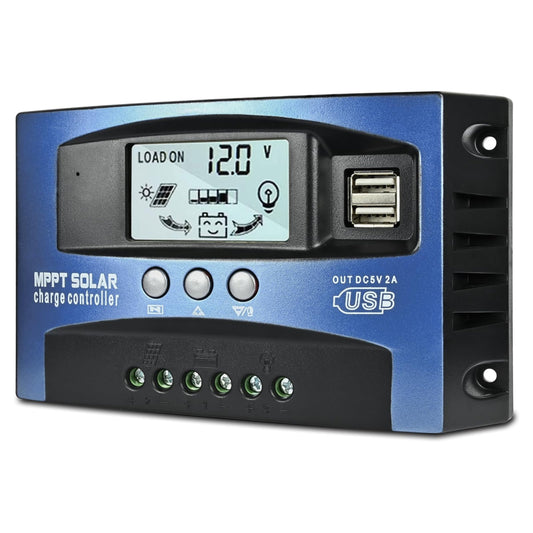 Smart 60A MPPT Solar Charge Controller with USB and LCD