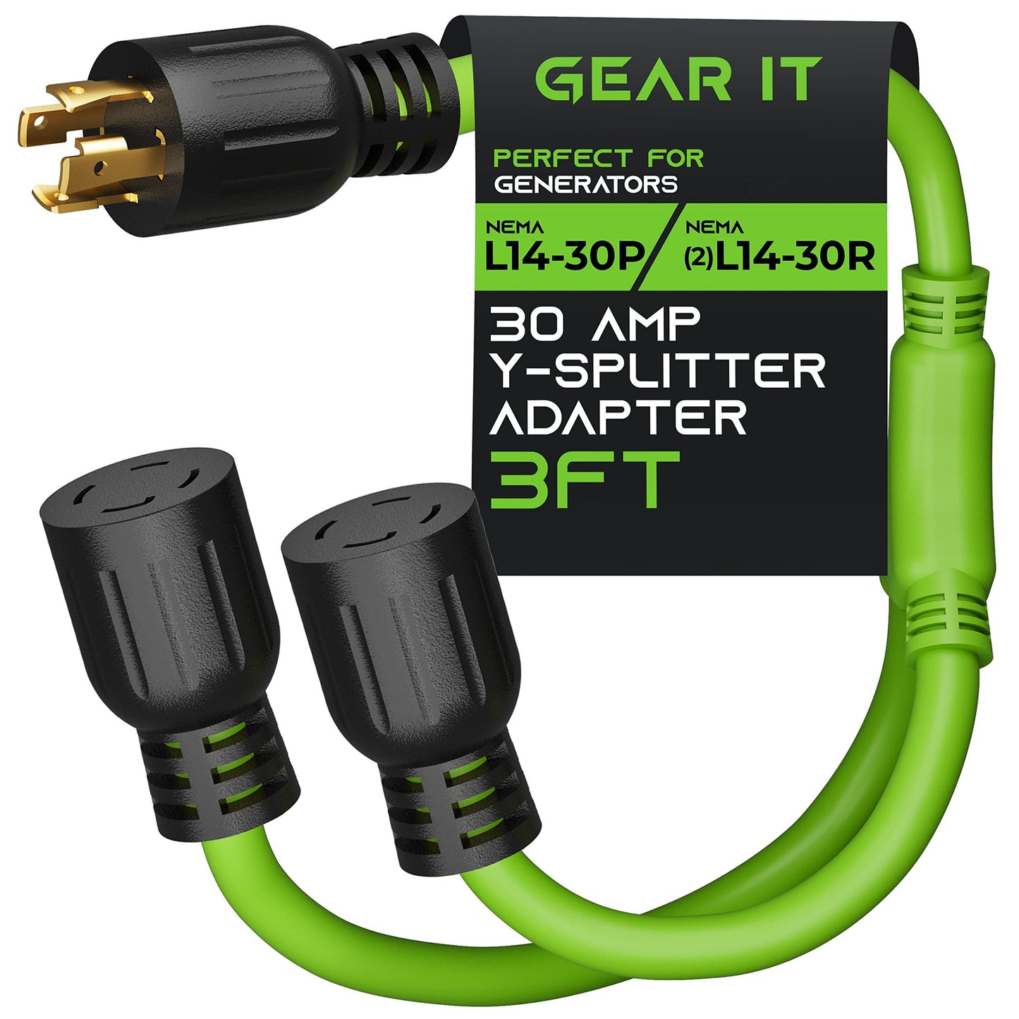 30-Amp Generator Splitter Y Adapter Cord for 7500W Power Needs