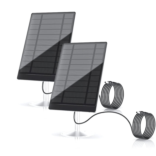 Waterproof Solar Panel Compatible with Wireless Security Cameras 2 Pack