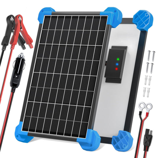 10W Waterproof Solar Battery Charger Kit for RVs, Boats, and Motorcycles