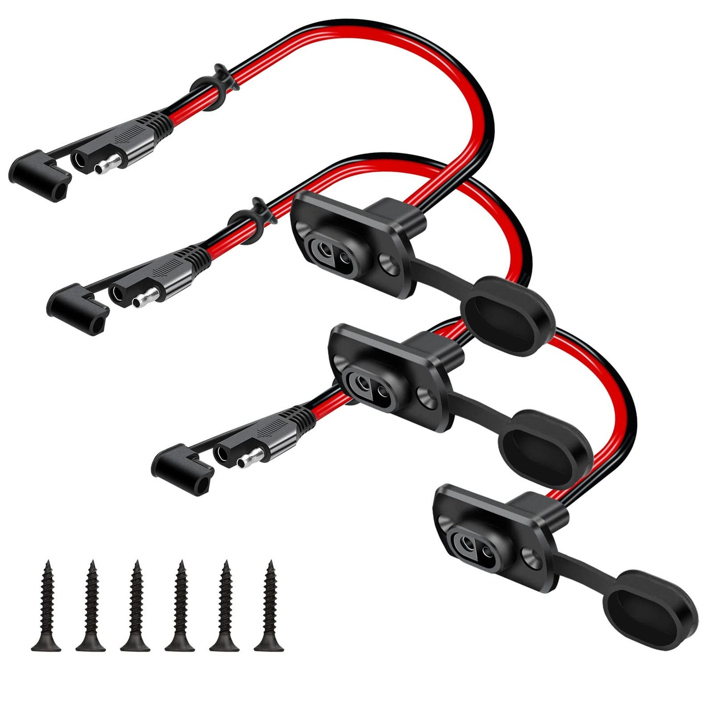 SAE Quick Connect 3PC Waterproof Adapter Harness for Solar Battery Charging