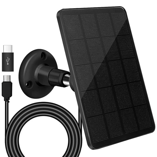 Solar Power Charger for Outdoor Security Camera with Adjustable Mount
