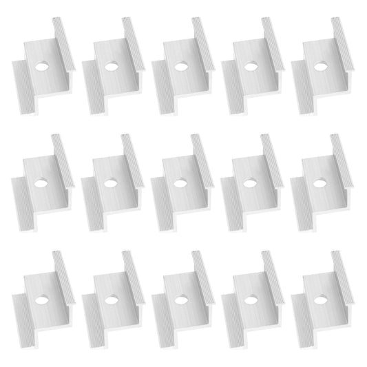 Aluminium End Clamp Set for Solar Panel Mounting 15 Pcs