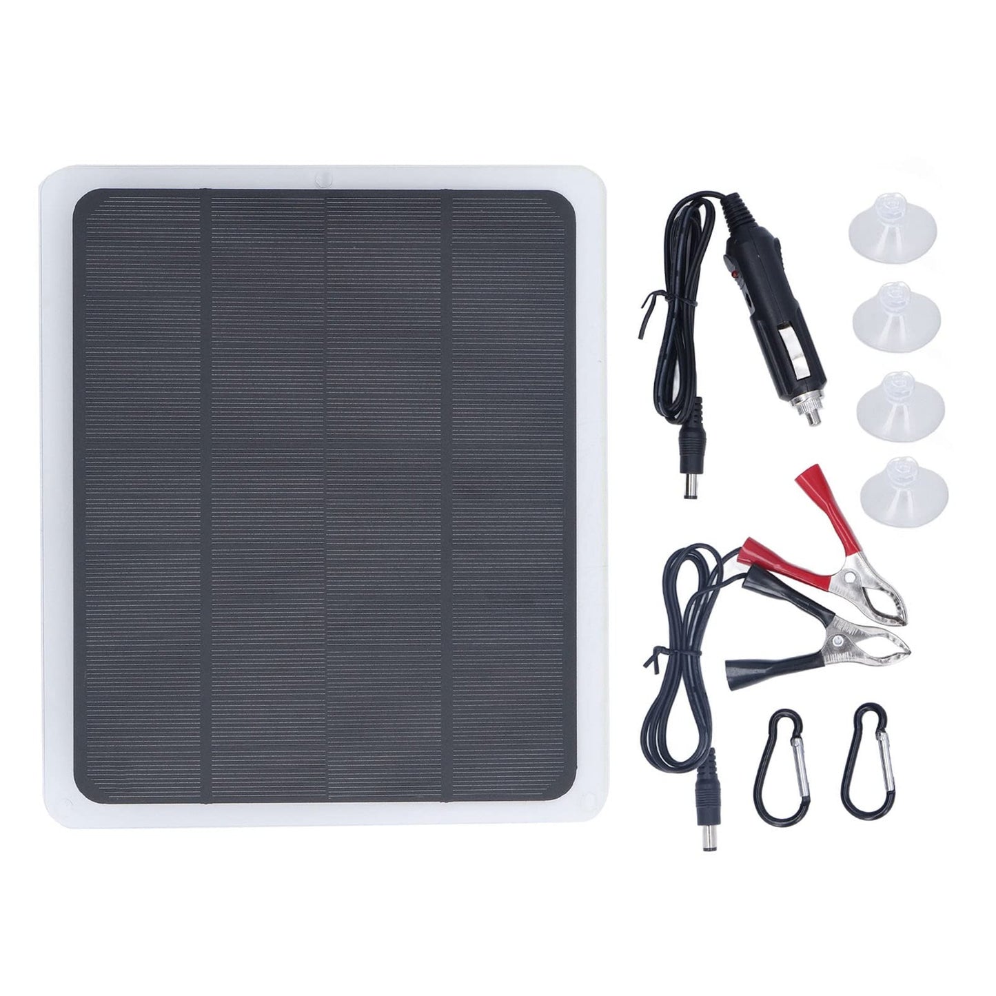 20W Solar Panel Car Battery Charger with Alligator Clip Adapter for Vehicles