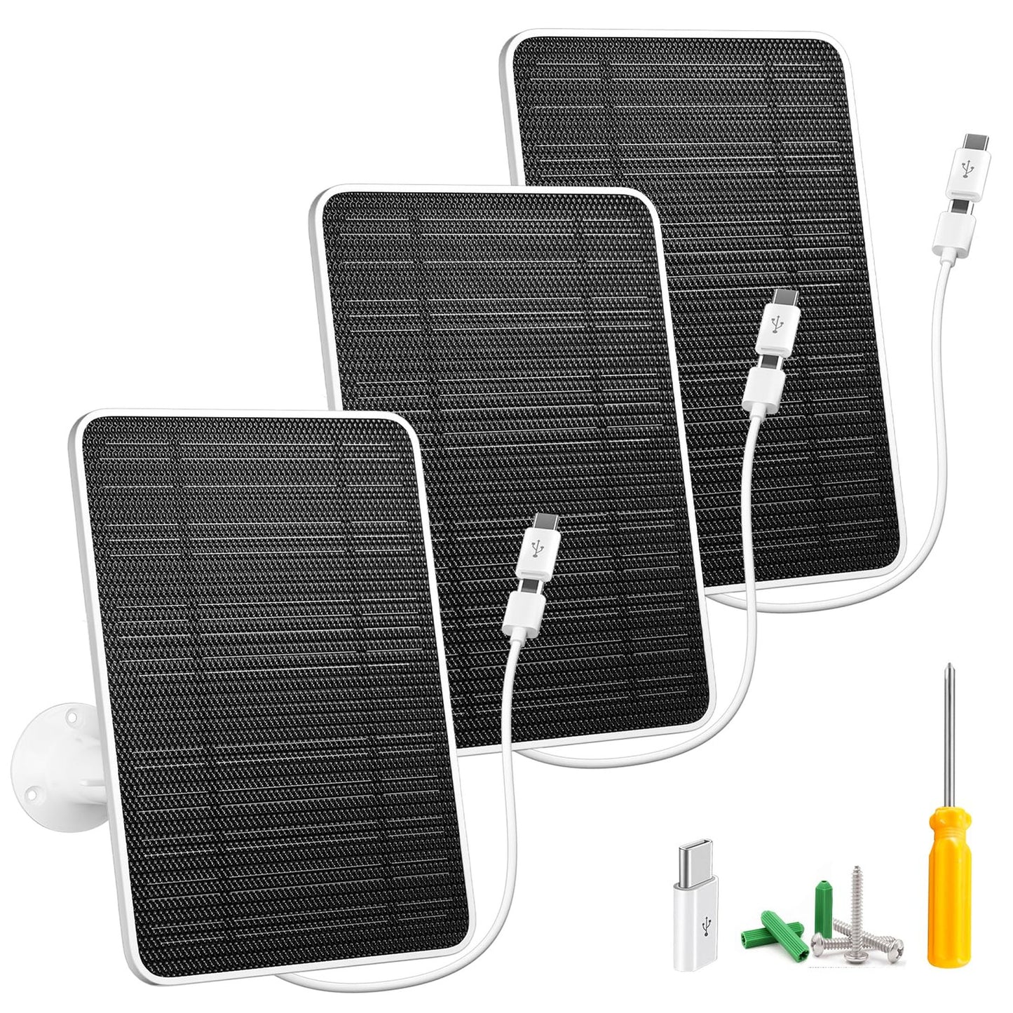 SolarGuard 5W USB Solar Panel for Security Cameras with Adjustable Mount