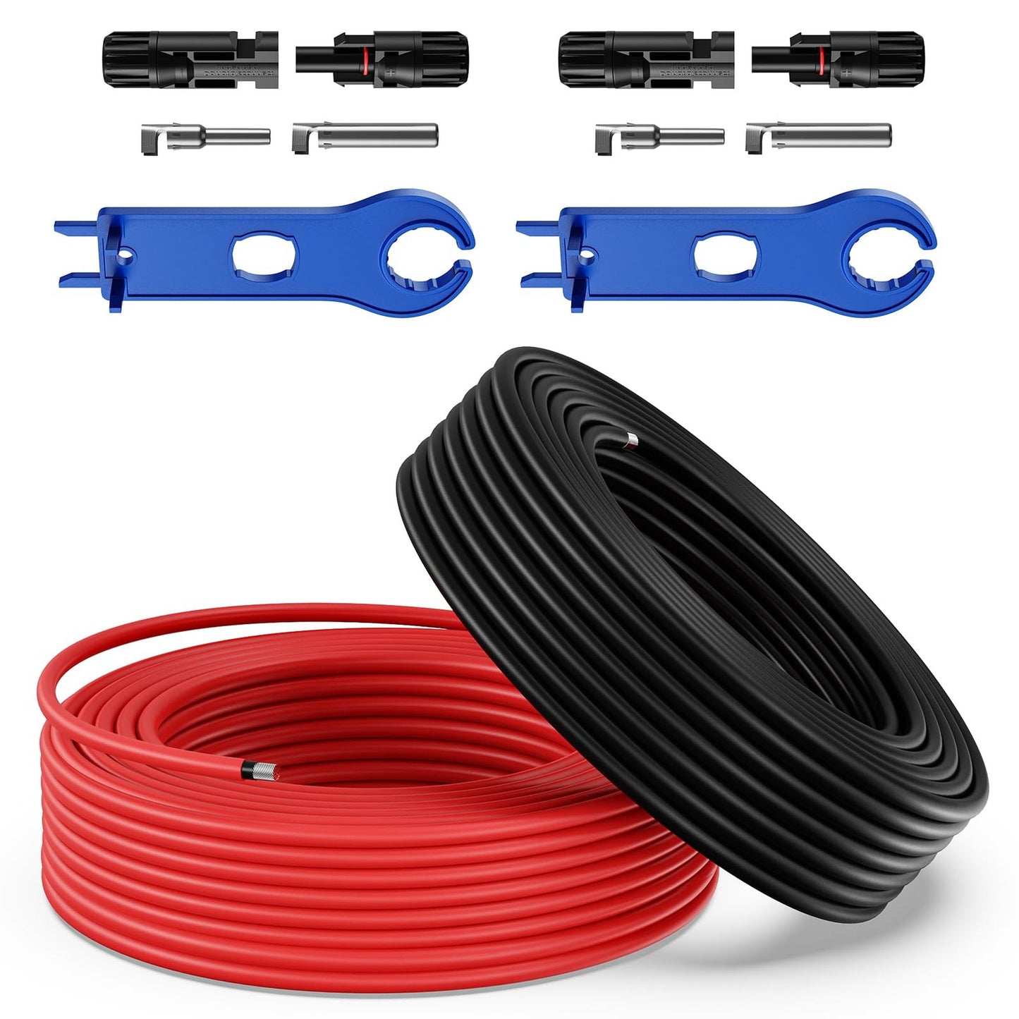 20FT 10AWG Solar Panel Extension Cable Kit with Connectors and Tools