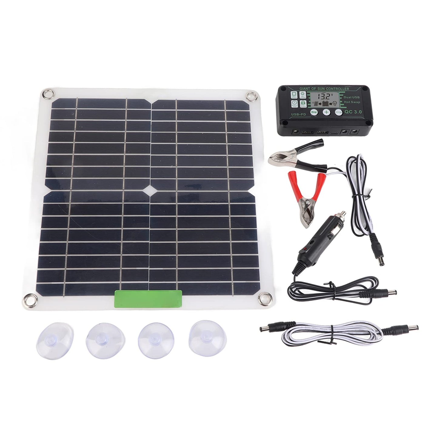 200W 12V Portable Monocrystalline Solar Panel Kit with Fast Charge USB C
