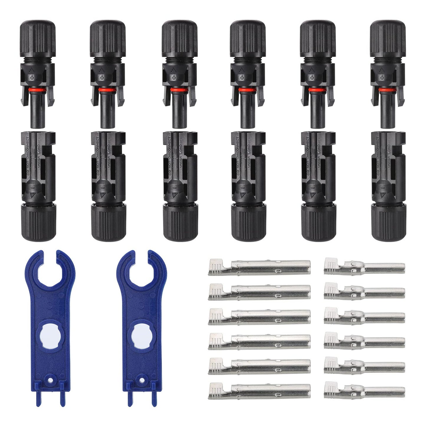 Solar Connector Set 12 PCS Waterproof Male Female IP67 with Spanners