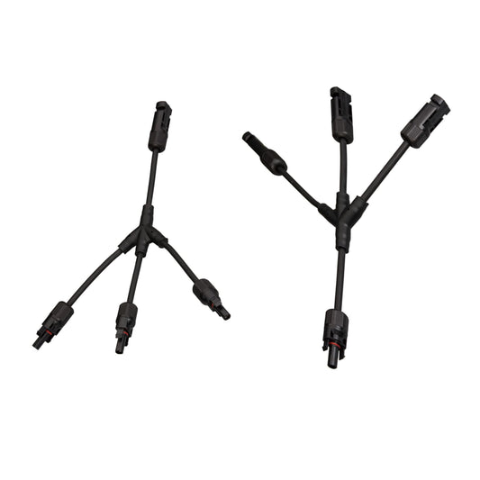 Solar Y Branch Parallel Connectors for 1 to 3 Panel Cable Setup
