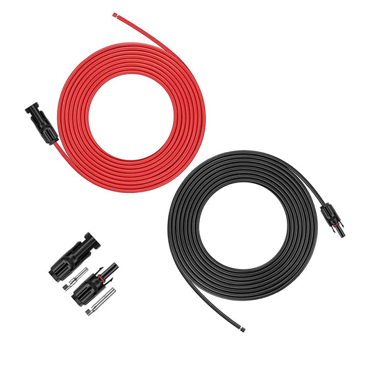 20 Feet 10AWG Solar Extension Cable with Dual Connectors for Easy Setup