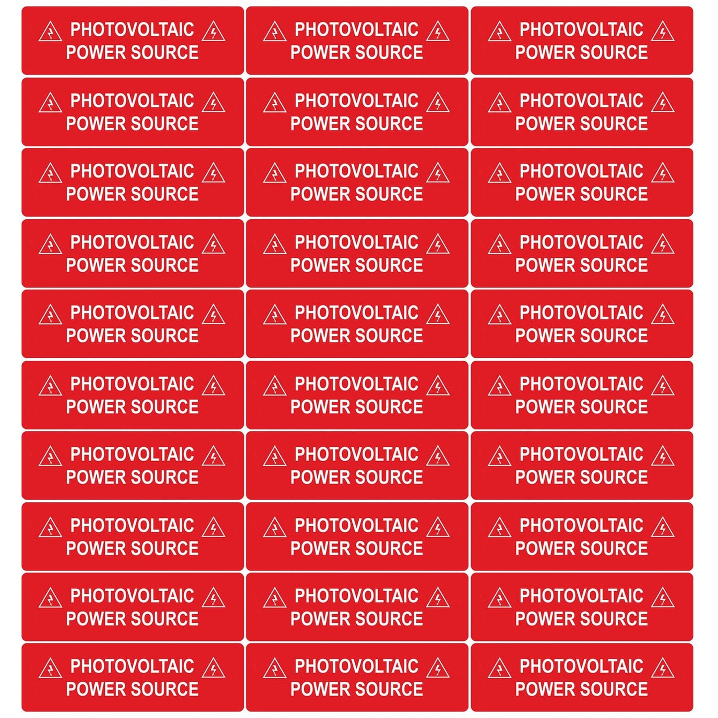 Photovoltaic Safety Labels for Solar Systems - Compliance Warning Stickers