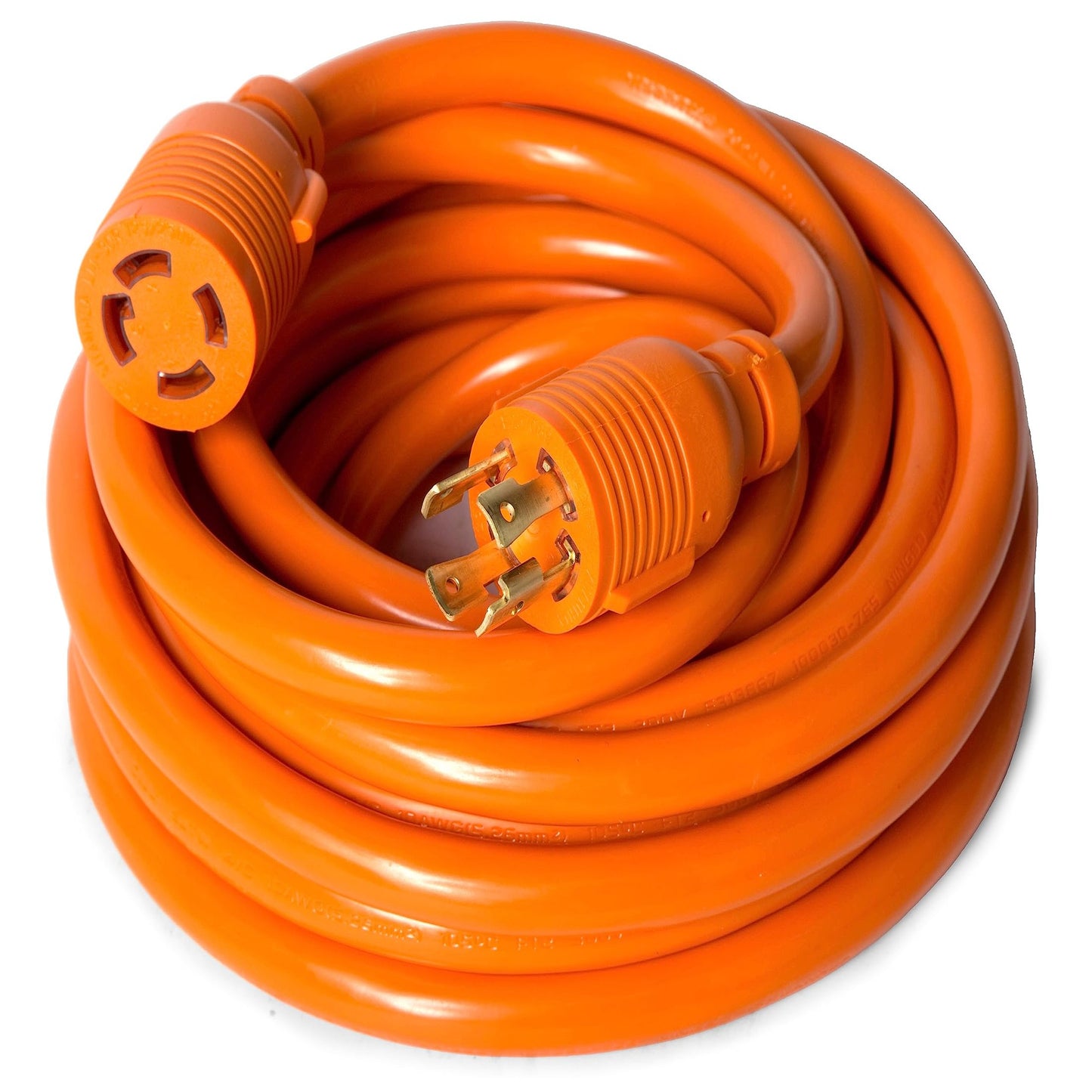 High-Visibility 30-Amp Generator Power Cord 250V Durable Orange Cable