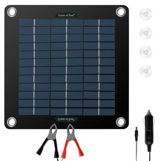 Portable 10W Waterproof Solar Panel Kit for Car RV Boat Battery Maintenance